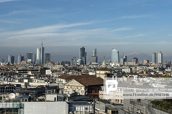 Italien  Lombardei  Mailand  Stadtbild von Duomo Dachterrasse