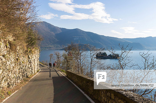 Italy  Lombardy  Iseo lake  Isola di Loreto viewed from Monte Isola