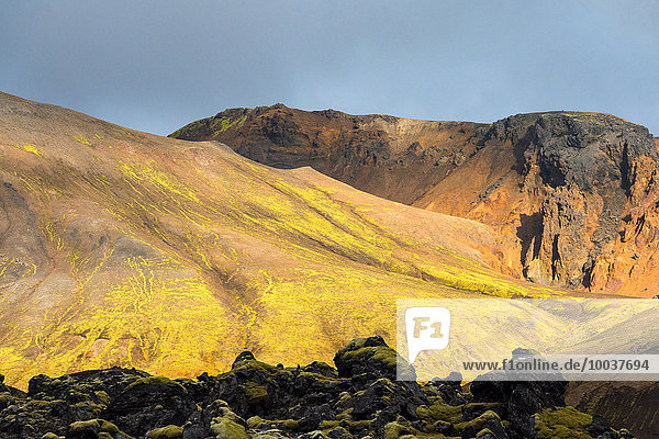Vulkanisches Gebirge im Morgenlicht  Rangárþing ytra  Suðurland  Island  Europa