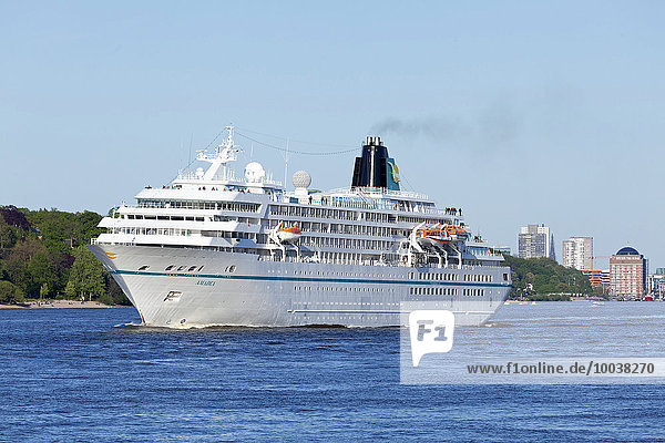 'Cruise ship ''Amadea''  826th Hamburg Harbour Anniversary  from Rüschpark  Finkenwerder  Hamburg  Germany  Europe'