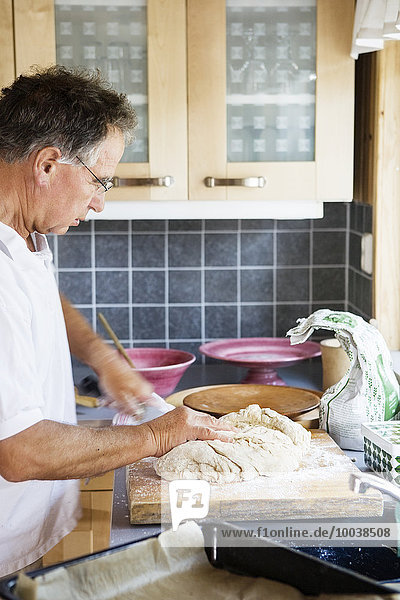 Man preparing dough