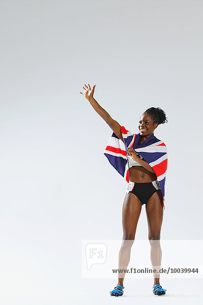 Female Athlete Wearing a British Flag