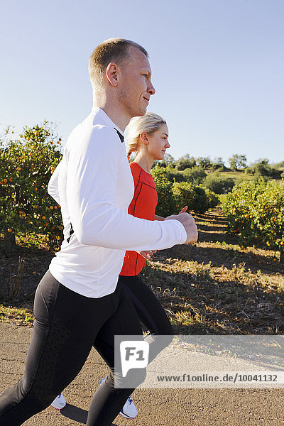 Young couple jogging