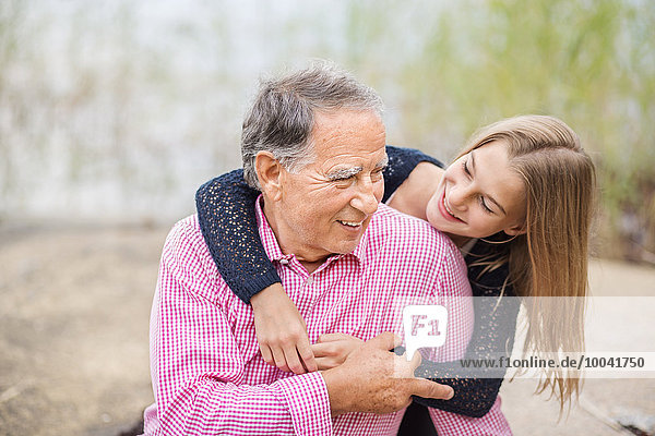 Father with teenage daughter