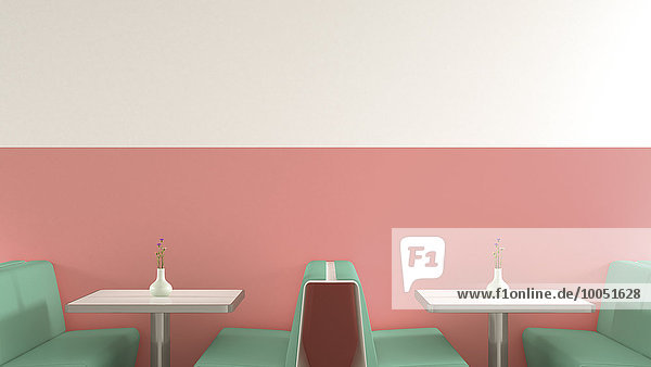 Interieur von American Diner  3D-Rendering