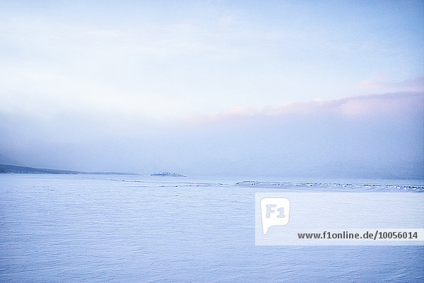 Blick auf die verschneite Landschaft  Hemavan  Schweden