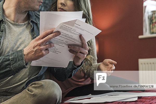 Couple looking at paperwork
