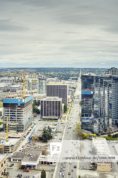 Blick auf Bürogebäude und Entwicklung  Bellevue  Washington State  USA