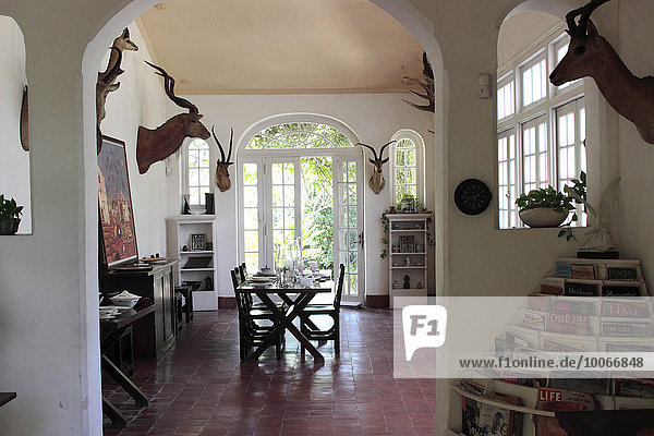 Essbereich im Ernest Hemingway Haus  Finca La Vigia  in der Nähe von Havanna  Kuba  Nordamerika