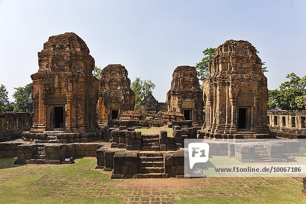 Seitliche Prang  Innenhof des Prasat Mueang Tam  Muang Tam  Khmer-Tempel  Buriram  Provinz Buri Ram  Isan  Isaan  Thailand  Asien