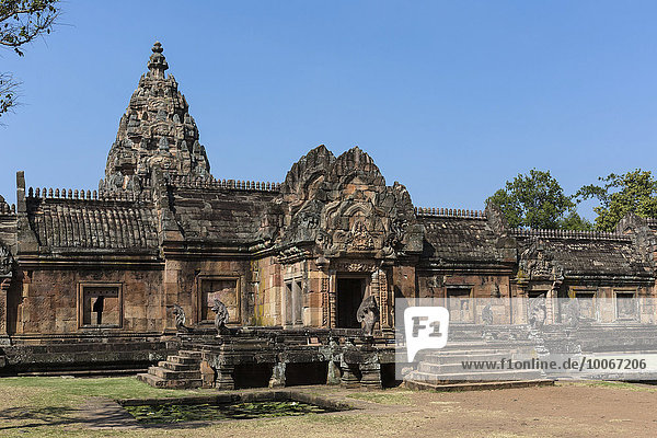 Östlicher Gopuram  Prasat Hin Khao Phanom Rung  Khmer-Tempel  Buriram  Provinz Buri Ram  Isan  Isaan  Thailand  Asien