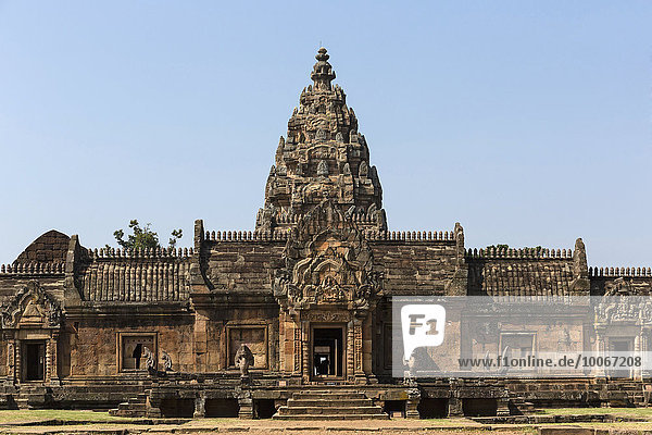 Östlicher Gopuram,  Ost-Fassade,  Haupteingang zum Prasat Hin Khao Phanom Rung,  Khmer-Tempel,  Buriram,  Provinz Buri Ram,  Isan,  Isaan,  Thailand,  Asien