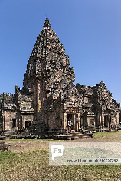 Prang und Mandapa  Südseite des Prasat Phanom Rung  Khmer-Tempel  Buriram  Provinz Buri Ram  Isan  Isaan  Thailand  Asien
