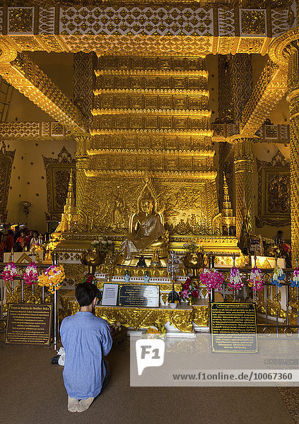 Wat Phra That Nong Bua  stupa in Bodhgaya  Mahabodhi style  interior  Ubon Ratchathani  Isan  Isaan  Thailand  Asia