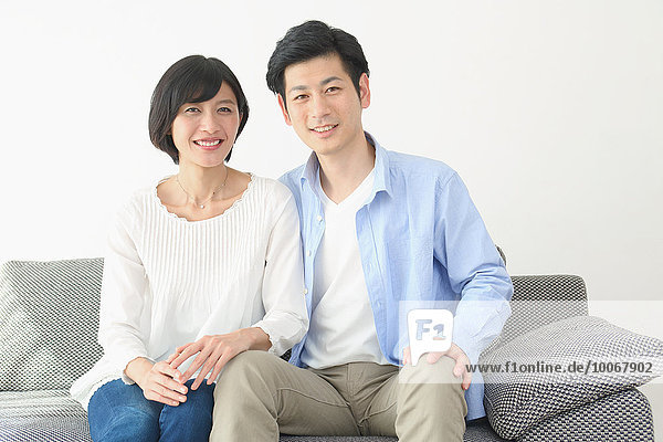 Japanese couple on the sofa