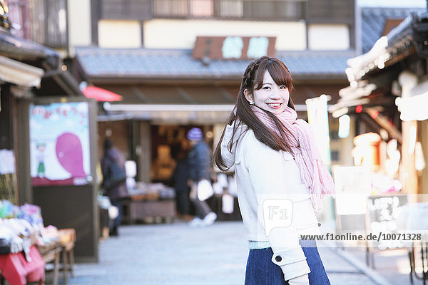 Young Japanese woman enjoying trip in Kawagoe  Japan