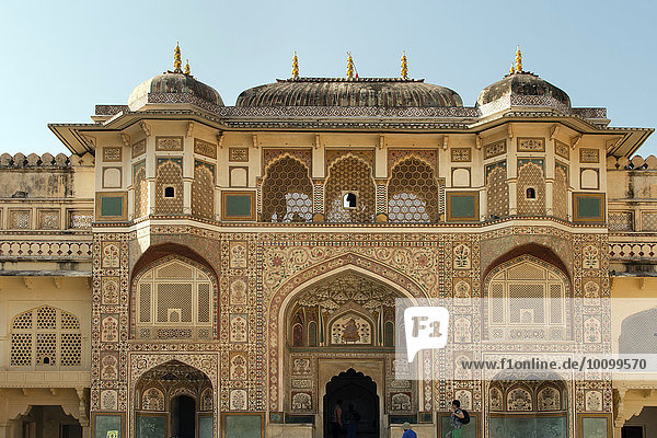 Ganesh Pol Tor im Fort Amber  Amber Palast  Festung  Jaipur  Rajasthan  Indien  Asien