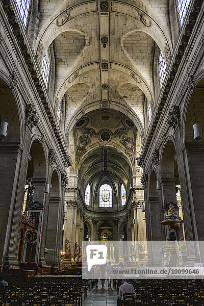 Kirchenschiff der Pfarrkirche Saint Sulpice,  Saint-Germain-des-Prés,  Paris,  Frankreich,  Europa