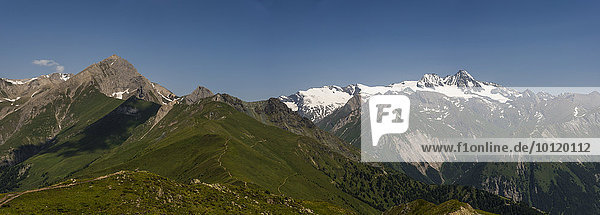 Ausblick von der Adler Lounge auf Kendlspitze und Großglockner  Hohe Tauern  Osttirol  Tirol  Österreich  Europa