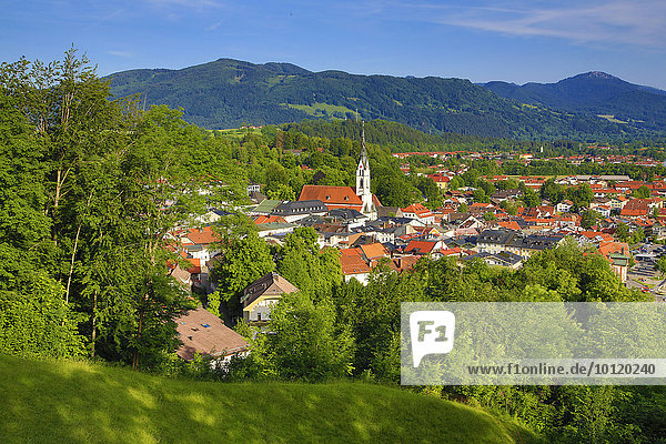Ausblick vom Kalvarienberg  Bad Tölz  Oberbayern  Bayern  Deutschland  Europa