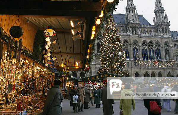 Christkindlmarkt  Christmas market  Rathaus  City Hall  Vienna  Austria  Europe