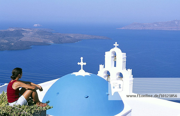 Kuppel  Thira  Santorin  Kykladen  Griechenland  Europa