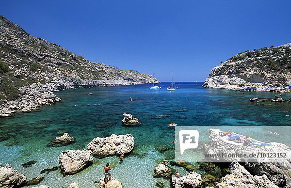 Anthony Quinn Bay near Faliraki  Rhodes  Dodecanese  Greece  Europe