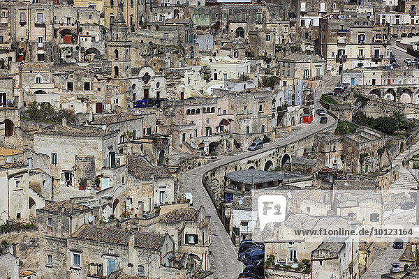 Altstadt  Höhlensiedlungen Sassi di Matera  Unesco Weltkulturerbe  Matera  Basilikata  Italien  Europa