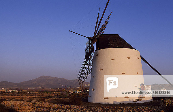 Windmühle im Valle de Santa Ines  Fuerteventura  Kanarische Inseln  Spanien  Europa