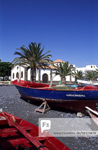 Fischerboote in La Lajita  Fuerteventura  Kanarische Inseln  Spanien  Europa