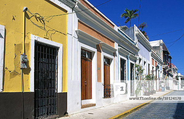 Häuserreihe  Altstadt  San Juan  Puerto Rico  Karibik  Nordamerika