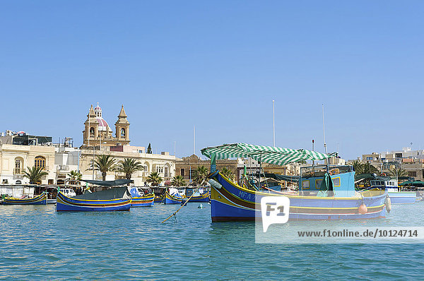 Fischerboote in Marsaxlokk  Malta  Europa