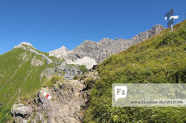 Auf dem Weg zum Prinz-Luitpold-Haus  Hintersteiner Tal  Bad Hindelang  Allgäu  Bayern  Deutschland  Europa