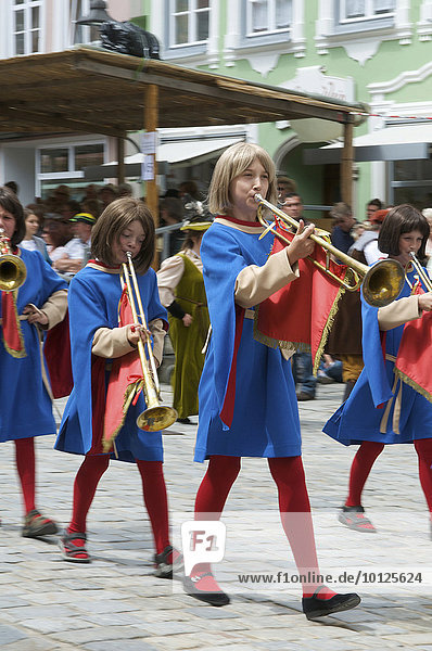 Taenzelfest festival in Kaufbeuren  Allgaeu  Bavaria  Germany  Europe