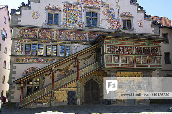 Rathaus mit Freitreppe  Lindau  Bayern  Deutschland  Europa