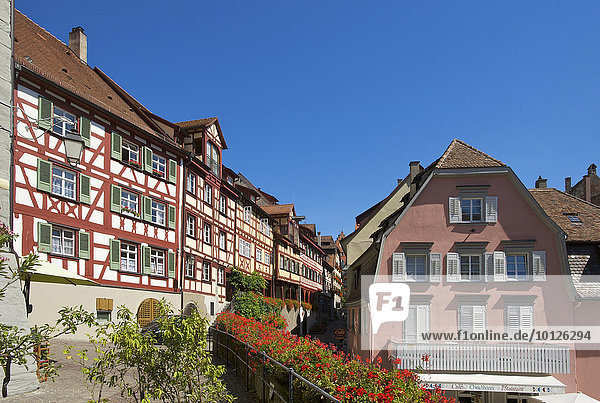 Fachwerkhäuser an der Steigstraße in Meersburg am Bodensee  Baden-Württemberg  Deutschland  Europa