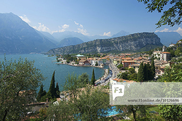 View of Torbole on Lake Garda  province of Trento  Trentino  Italy  Europe