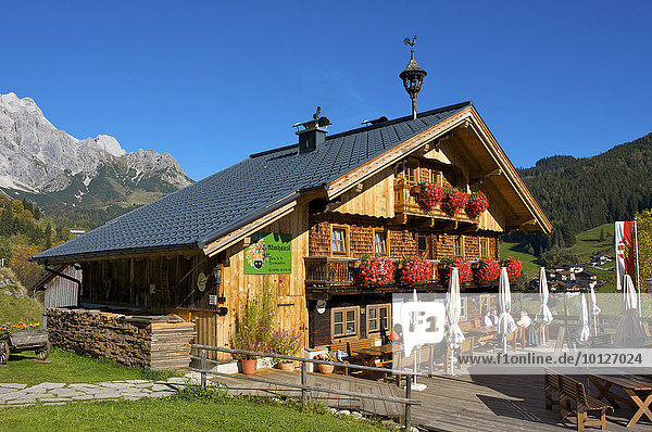 Berggasthof Almhäusl in Dienten  Pinzgau im Salzburger Land  Österreich  Europa