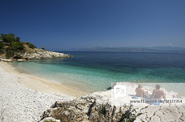 Beach of Kassiopi  Corfu  Ionian Islands  Greece  Europe