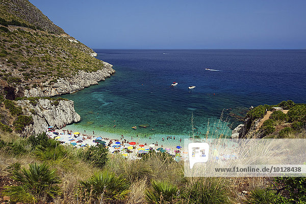 Beach cove  Naturreservat Zingaro  San Vito lo Capo  Province of Trapani  Sicily  Italy  Europe