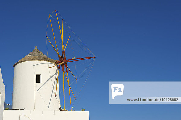 Windmühle  Oia  Santorin  Kykladen  Griechenland  Europa