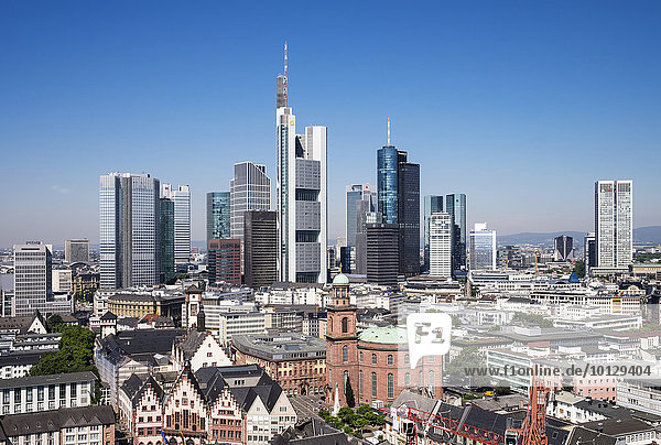 Römer  Paulskirche und Bankenviertel  Aussicht vom Domturm  Frankfurt am Main  Hessen  Deutschland  Europa