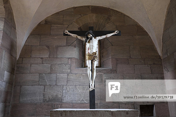Kruzifix von Veit Stoß  Oberkapelle  Kaiserburg  Nürnberg  Mittelfranken  Bayern  Deutschland  Europa