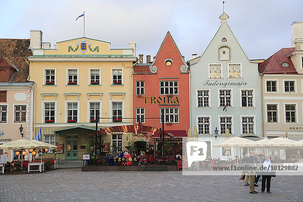 Hausfassaden am Rathausplatz  Tallinn  Estland  Europa