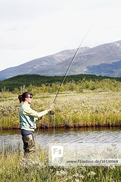 Woman fishing
