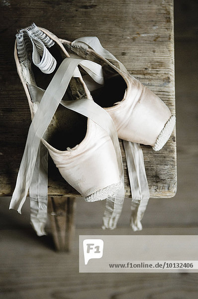 Ballet shoes on table