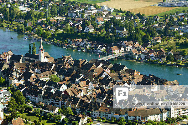 Ausblick auf die Altstadt  Stein am Rhein  Hochrhein  Kanton Schaffhausen  Schweiz  Europa