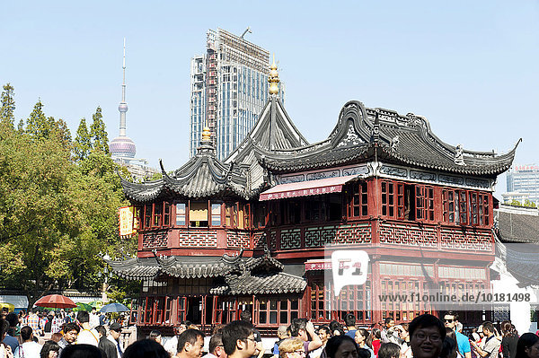 Huxing Ting-Teehaus im Yu-Yuan-Garten  Shanghai  China  Asien