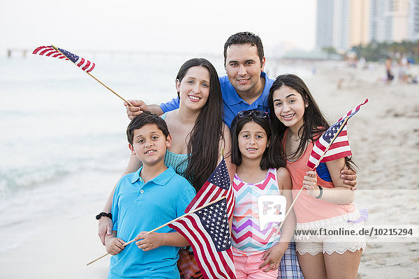 Strand Hispanier Fahne winken amerikanisch