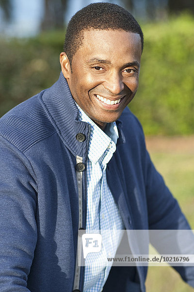Close up of Black man smiling outdoors